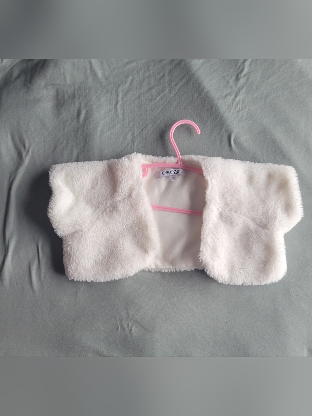 George Creamy White Faux Fur Bolero